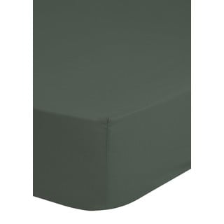 Lenzuolo di cotone sateen elasticizzato verde scuro, 180 x 200 cm - HIP