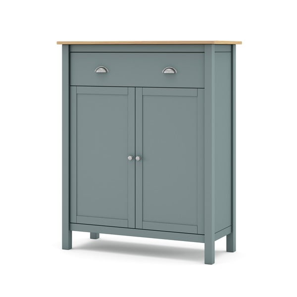 Cassettiera verde polveroso in pino massiccio 90x110x40 cm Misti – Marckeric-image-2