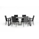 Set da pranzo da giardino per 6 persone con sedia nera Paris e tavolo Strong, 100 x 210 cm Strong & Paris - Bonami Selection