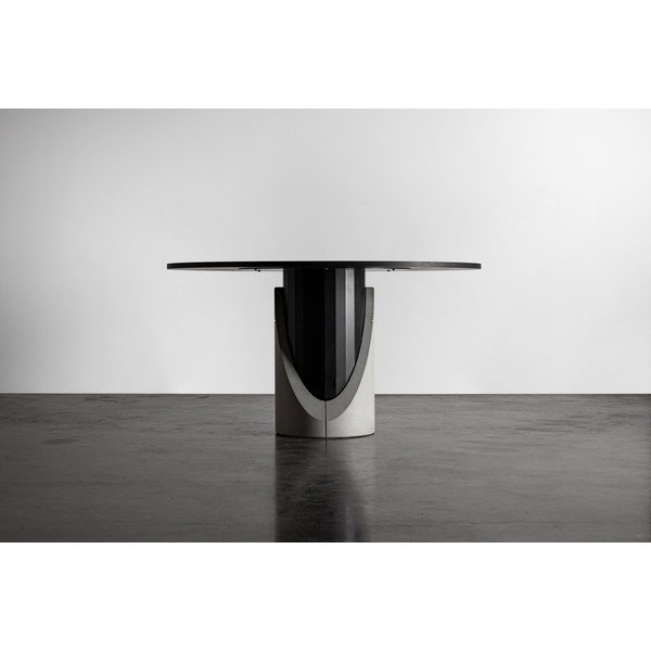 Tavolo da pranzo rotondo con piano in rovere 140x140 cm Sharp - Lyon Béton-image-3