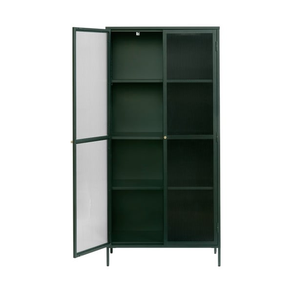 Vetrina in metallo verde scuro 90x190 cm Bronco - Unique Furniture-image-2