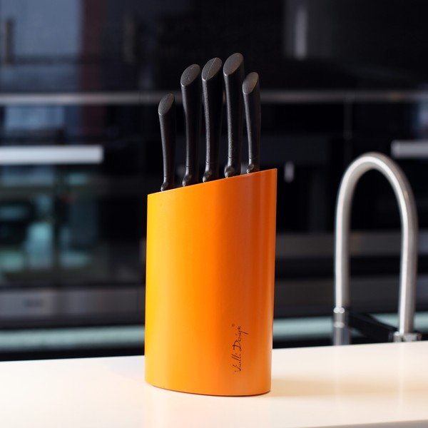 Oranžový stojan s pěti noži Vialli Design-image-1