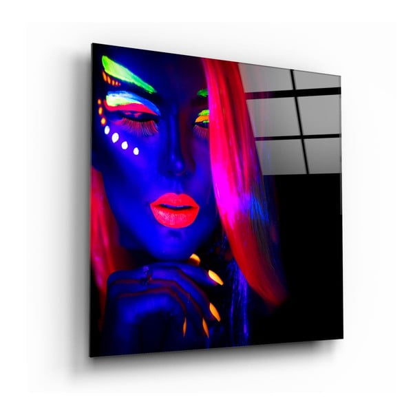 Pittura su vetro Ritratto, 80 x 80 cm Woman - Insigne