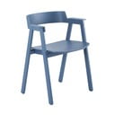 Sedia da pranzo blu in rovere massiccio con braccioli Flip – Gazzda