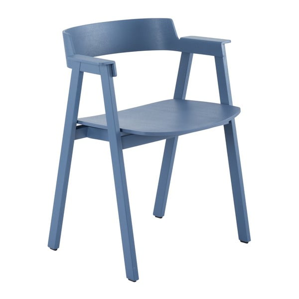 Sedia da pranzo blu in rovere massiccio con braccioli Flip – Gazzda