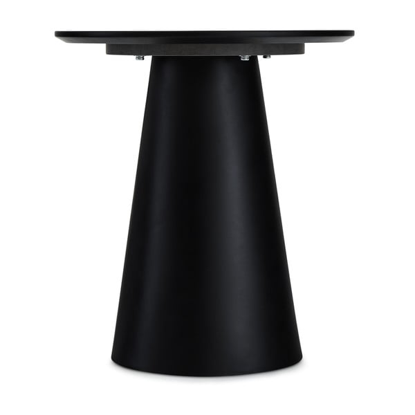 Tavolino in grigio chiaro e nero con piano in marmo ø 45 cm Tango - Furnhouse-image-2