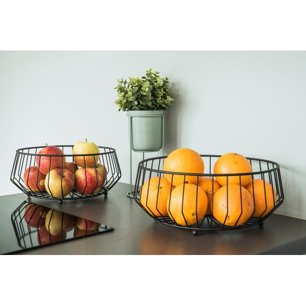Cestino da frutta in metallo nero Linea, ø 34 cm Linea Kink - PT LIVING-image-1