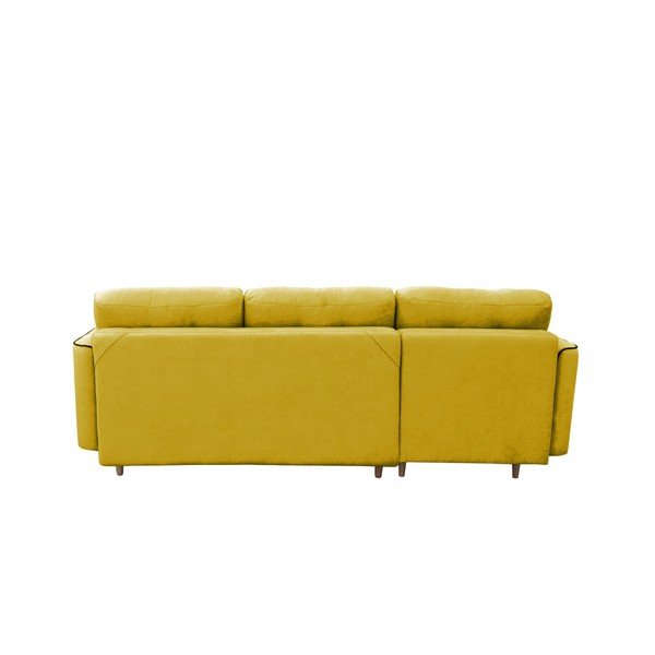 Divano letto giallo senape con gambe leggere Coccinella, angolo sinistro - Mazzini Sofas-image-1