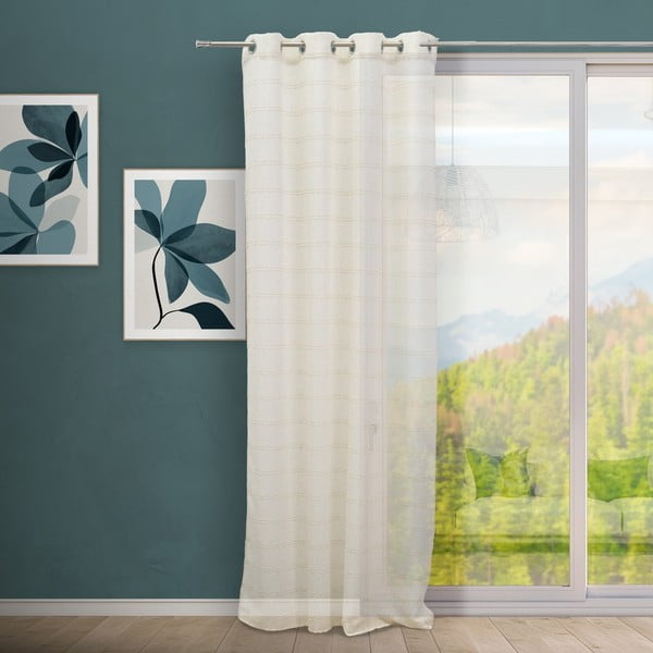 Tenda beige in misto lino 140x260 cm Nodes – Casa Selección-image-1