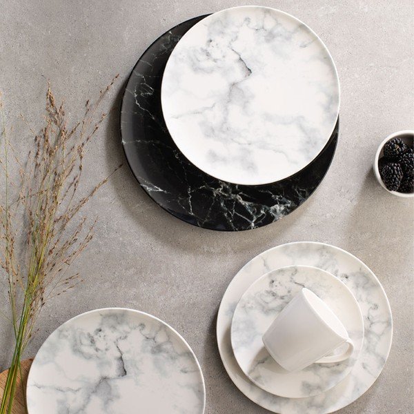 Set di stoviglie in porcellana bianca e nera Villeroy & Boch Marmory 8 pezzi Like Marmory - like | Villeroy & Boch-image-1