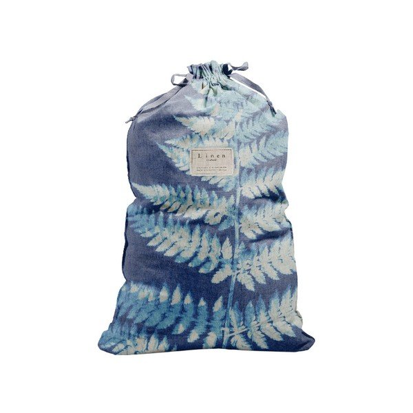 Sacco per biancheria in tessuto misto lino Sacco, altezza 75 cm Blue Leaf - Really Nice Things