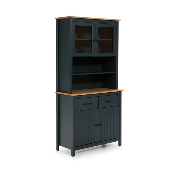 Vetrina blu scuro in legno di pino 90x180 cm Miranda - Marckeric-image-2