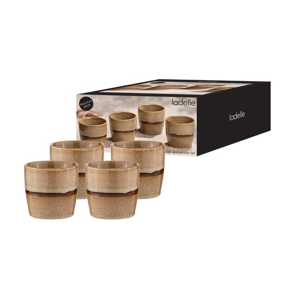 Tazze in set per espresso in marrone chiaro in porcellana 4 pz 350 ml Haven – Ladelle-image-3