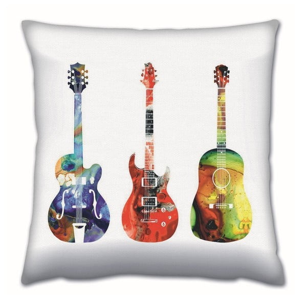 Cuscino con imbottitura Chitarre, 43 x 43 cm - Gravel