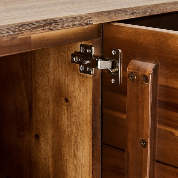 Cassettiera in legno massiccio marrone, grande Mallorca - Furnhouse-image-4