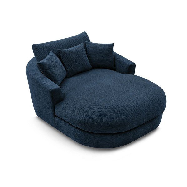 Poltrona blu scuro con rivestimento in ciniglia Belem – Bobochic Paris-image-4