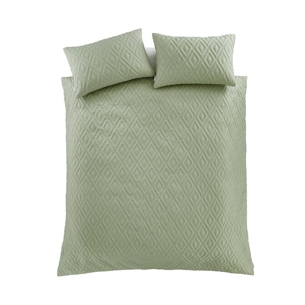 Biancheria da letto singola verde 135x200 cm Jacob Geo - Catherine Lansfield-image-2