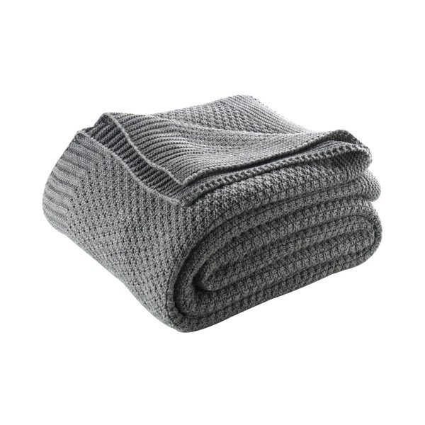 Copriletto grigio con cotone Silvi, 220 x 240 cm - Homemania Decor-image-1