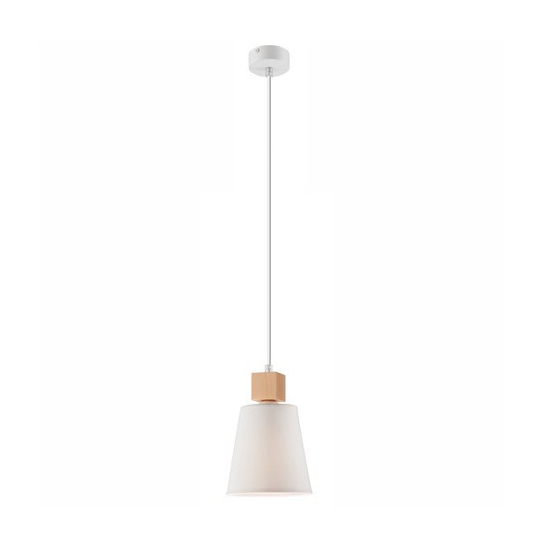 Lampada a sospensione bianca con paralume in tessuto ø 15 cm Enrico - LAMKUR