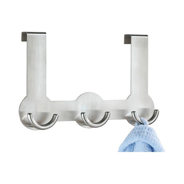Appendiabiti da porta con 3 ganci in argento Rondo - Wenko-image-1
