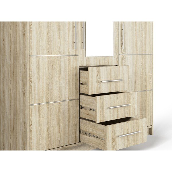 Armadio in rovere con specchio 147x200 cm Derry - Cosmopolitan Design-image-4