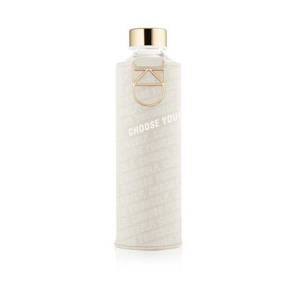 Bottiglia in vetro borosilicato beige con involucro in pelle Choose, 750 ml Mismatch - Equa