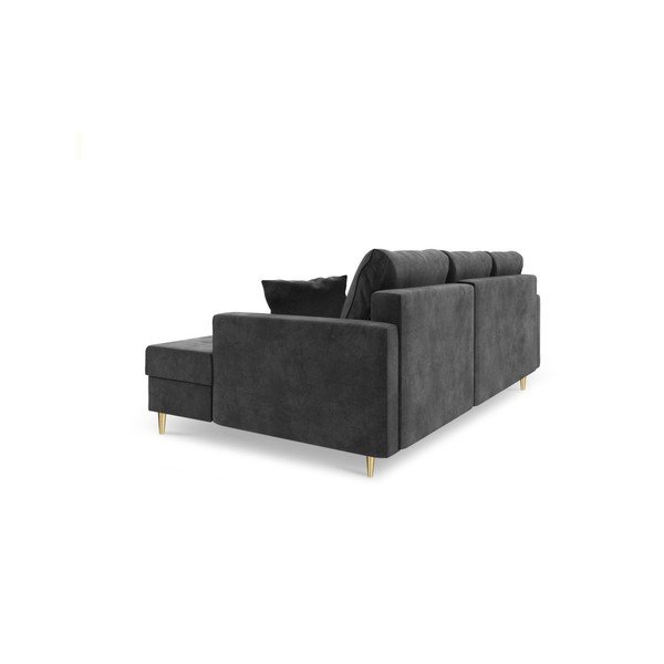 Divano letto grigio scuro con contenitore Muguet, angolo sinistro - Mazzini Sofas-image-3