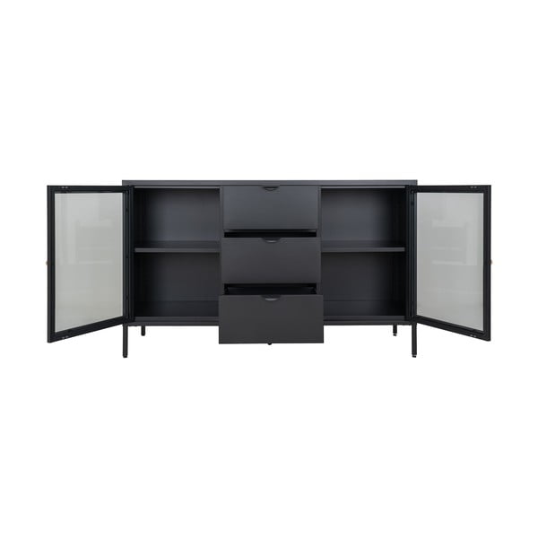 Cassettiera in metallo nero 140x85 cm Dalby - House Nordic-image-3
