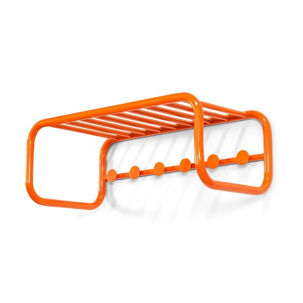 Attaccapanni da parete arancione in metallo con scaffale 72 cm Retro – Spinder Design-image-2