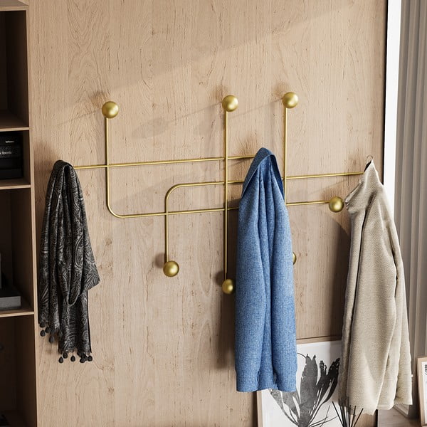 Attaccapanni da parete color oro in metallo Dama - Kalune Design-image-2