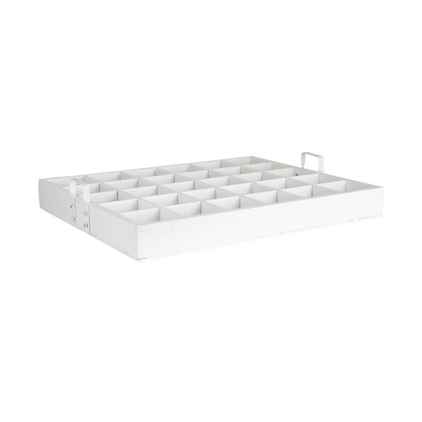 Dřevěný box s přihrádkami, bílý