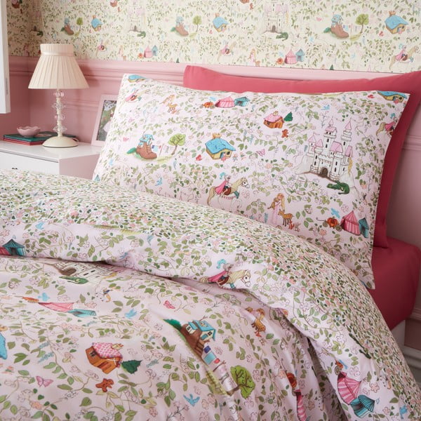 Set copripiumino e federa da bambini rosa in cotone per letto singolo 135x200 cm Fairytale – Belle & Boo-image-3