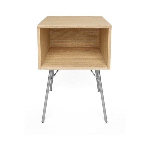 Comodino in rovere decorato in colore naturale Rayburn - Woodman