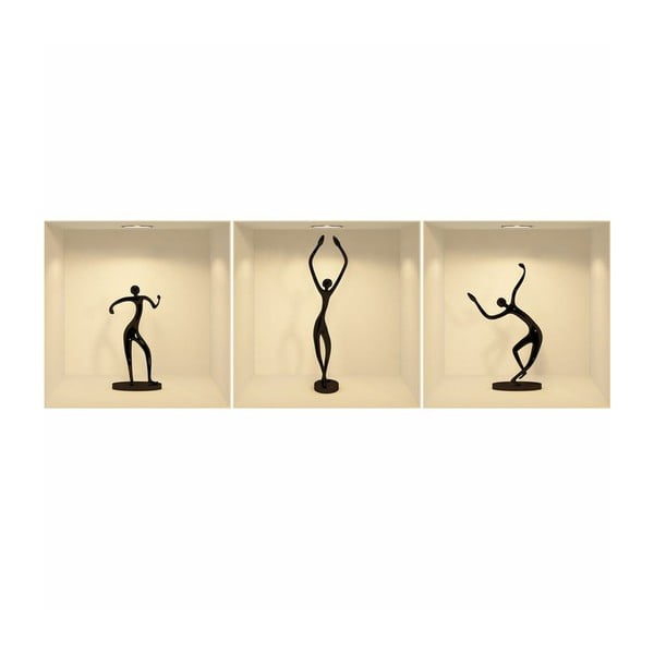 Set di 3 adesivi con figure danzanti effetto 3D - Ambiance-image-1