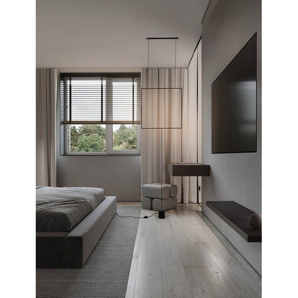 Lampada da terra LED nera opaca in metallo (altezza totale 392 cm) Dahlia – Nova Luce-image-1