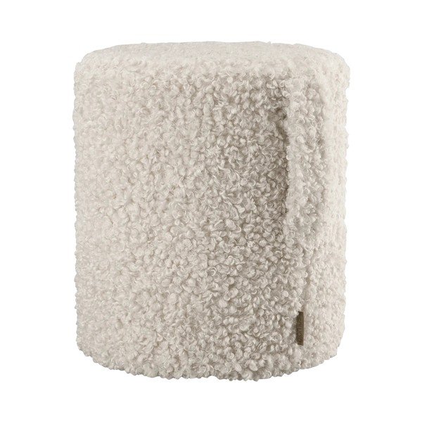 Poggiapiedi beige con rivestimento in bouclé Teddy – Blomus