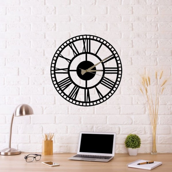 Orologio da parete nero Roman Clock 2, ⌀ 50 cm - Ocean-image-1