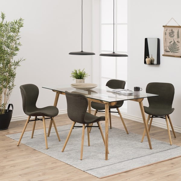 Sedie da pranzo in set verdi in imbottito 2 pz Batilda – Actona-image-1