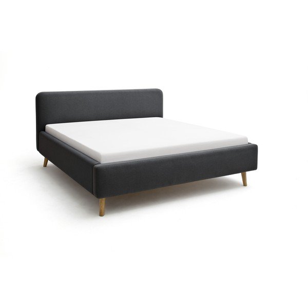 Letto matrimoniale imbottito color antracite rete non inclusa 180x200 cm Mattis – Meise Möbel