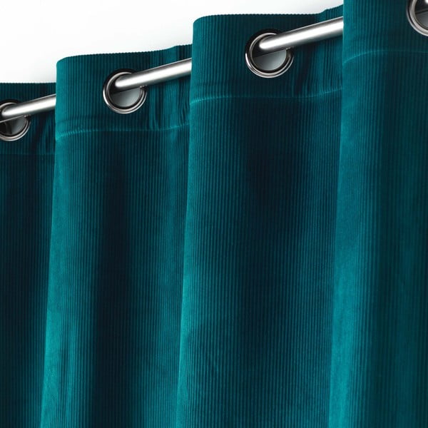 Tenda in velluto a coste blu 140x260 cm Casual - douceur d'intérieur-image-1