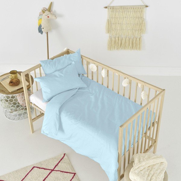 Biancheria da letto in cotone azzurro per bambini , 115 x 145 cm Basic - Happy Friday-image-3