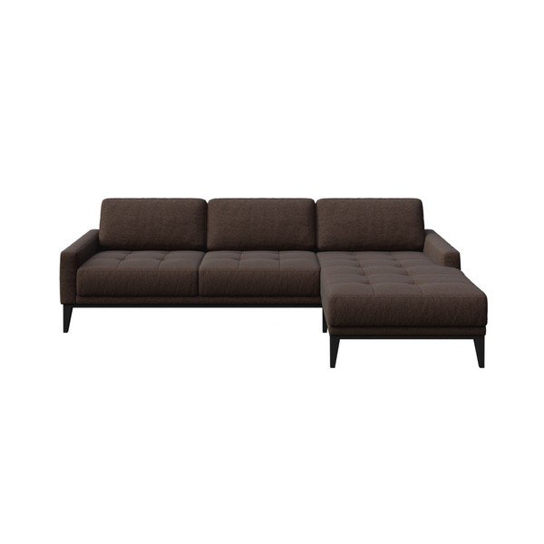 Divano angolare marrone Musso Tufted, angolo destro - MESONICA
