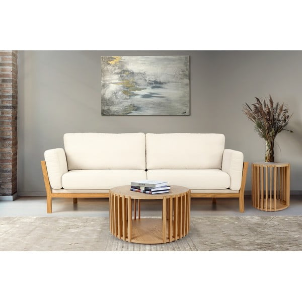 Tavolino in legno di quercia , ø 53 cm Drum - Woodman-image-1