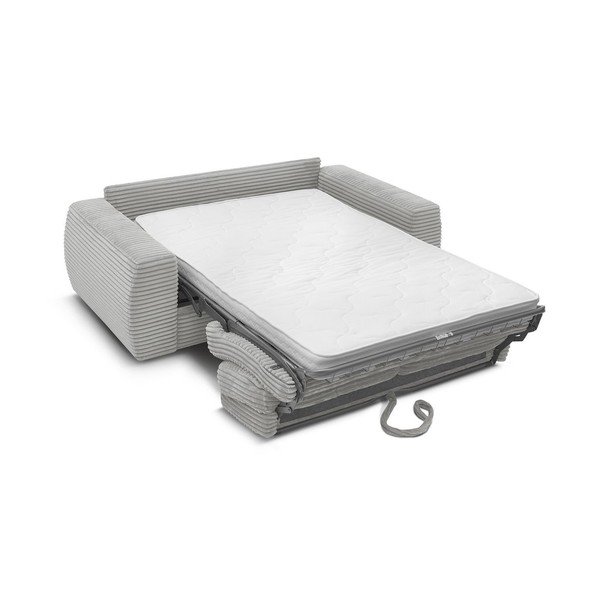 Divano grigio chiaro per il riposo quotidiano/allungabile con rivestimento in velluto a coste 240 cm Hugo – Bobochic Paris-image-4