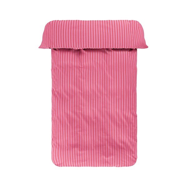 Set copripiumino e federa rosso/rosa in cotone organico per letto matrimoniale/per letto esteso 200x220 cm Sima – Jotex