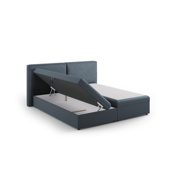 Letto boxspring blu con contenitore 160x200 cm Arendal – Cosmopolitan Design-image-2