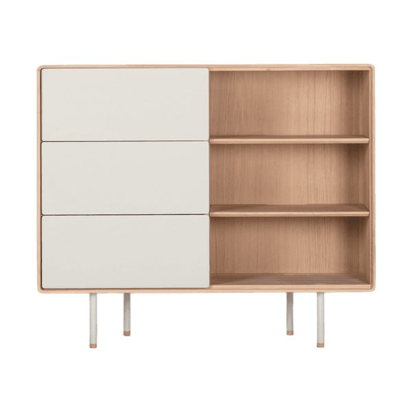 Credenza in rovere bianco con cassetti Fina - Gazzda