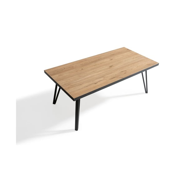 Tavolino nero/naturale con piano in rovere 60x120 cm Sindi - Marckeric-image-3