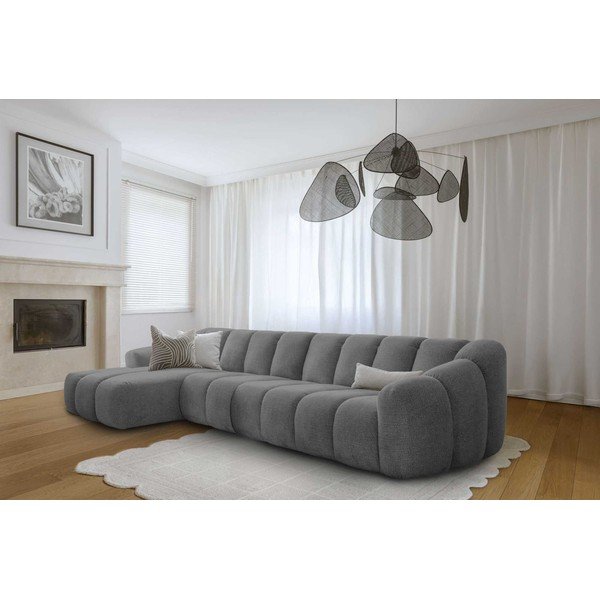 Divano angolare grigio (con penisola a sinistra/con chaise lounge) Shell – Miuform-image-1