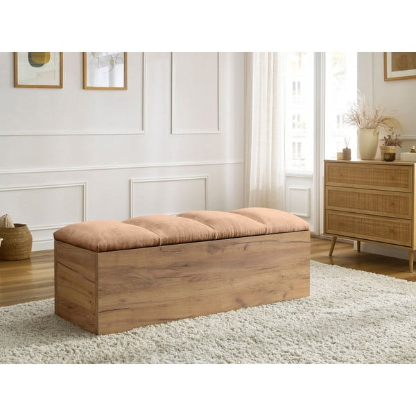 Panca in rosa chiaro e colore naturale Kumo - Bobochic Paris-image-1